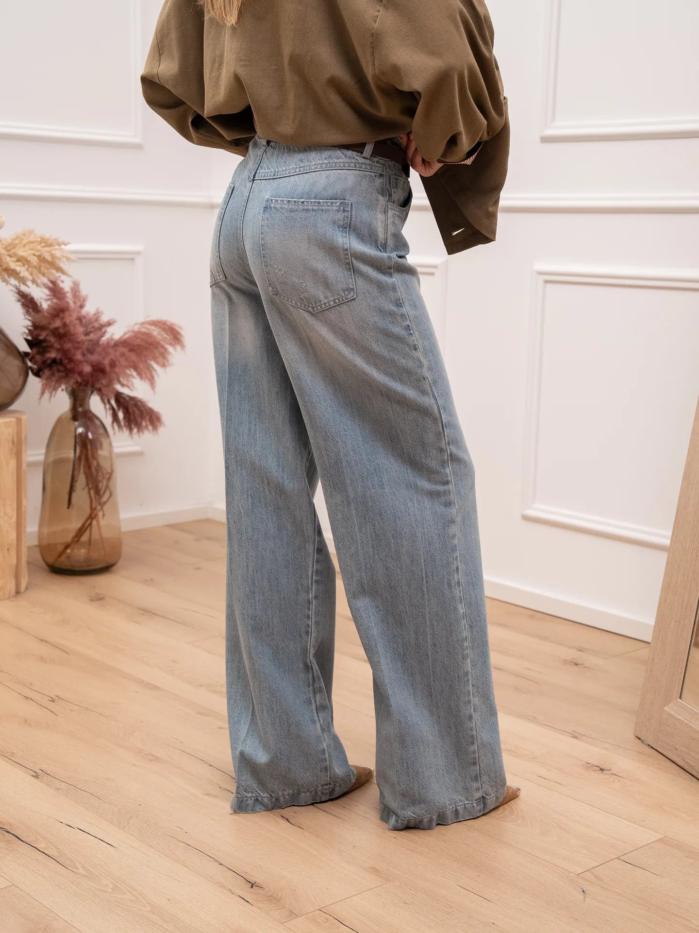 Jeans Blossom wide leg con cintura - Vicolo