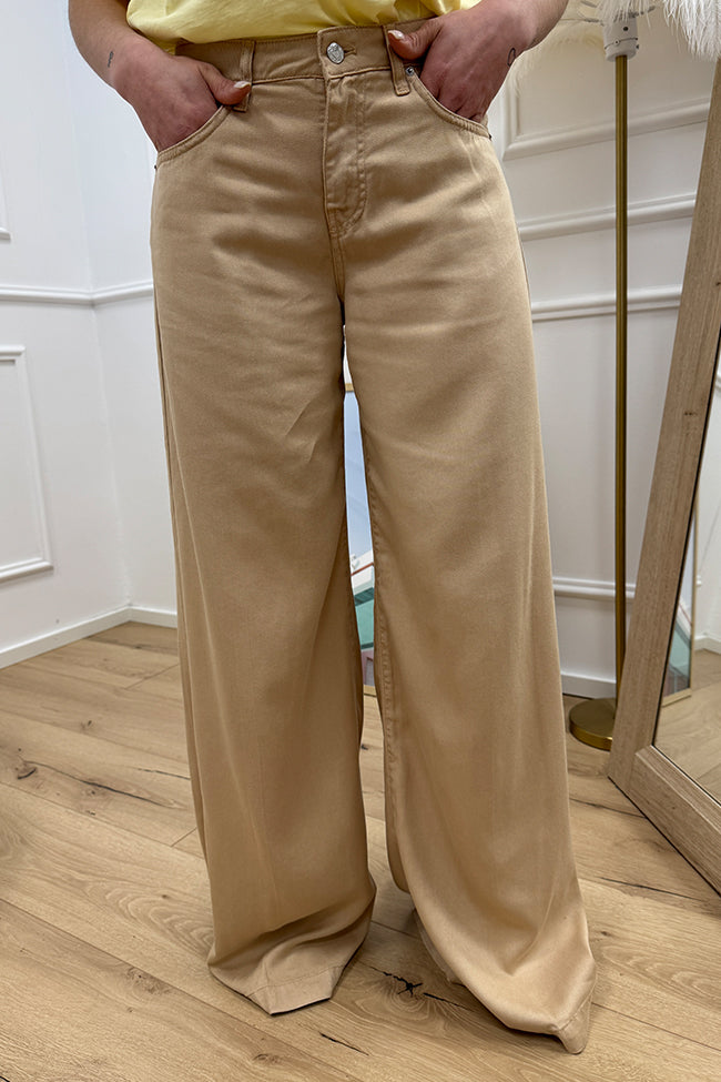 Pantaloni camel gamba morbida wide leg fit - Vicolo