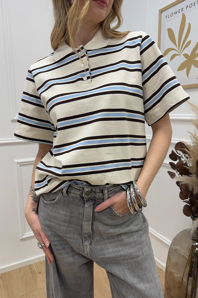 Polo burro, moro e celeste mezza manica - Vicolo