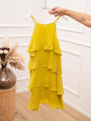 Vestito Selena lime a balze in lyocell - Tensione In