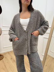 Cardigan bouclé mastice - Tensione In