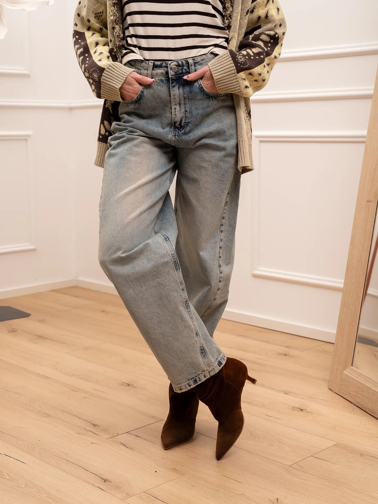 Jeans Elle sabbiato barrel fit - Pinker Couture