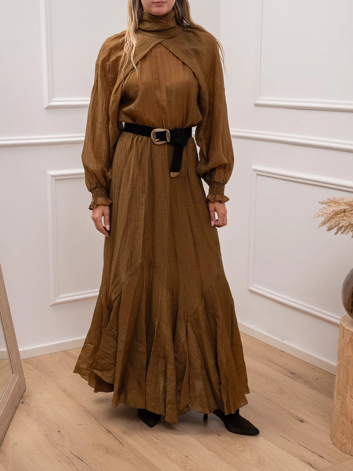 Vestito lungo Giselle stropicciato - Philia Loft