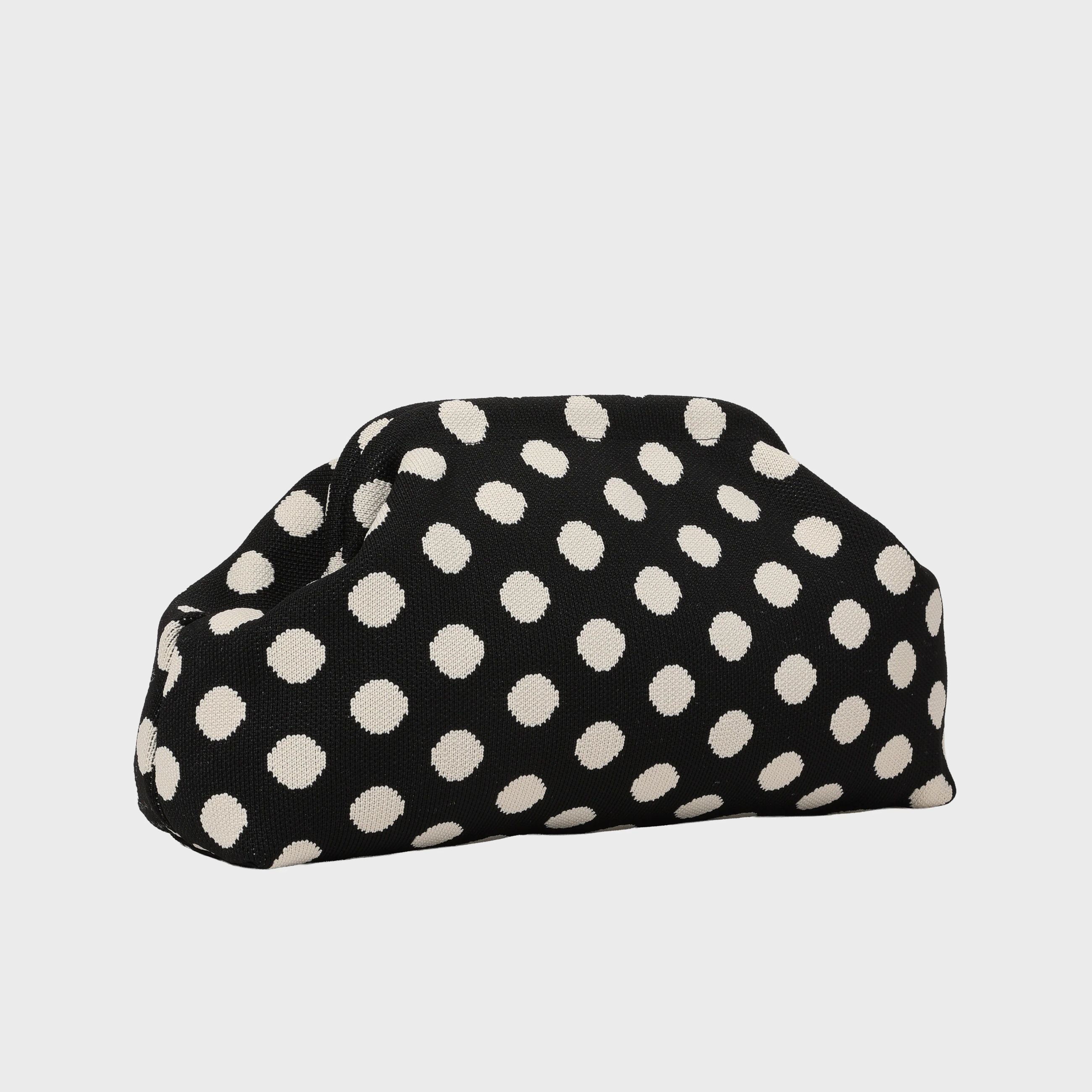 Borsa Pouch Pois Nero e Bianco - Calibro Shop