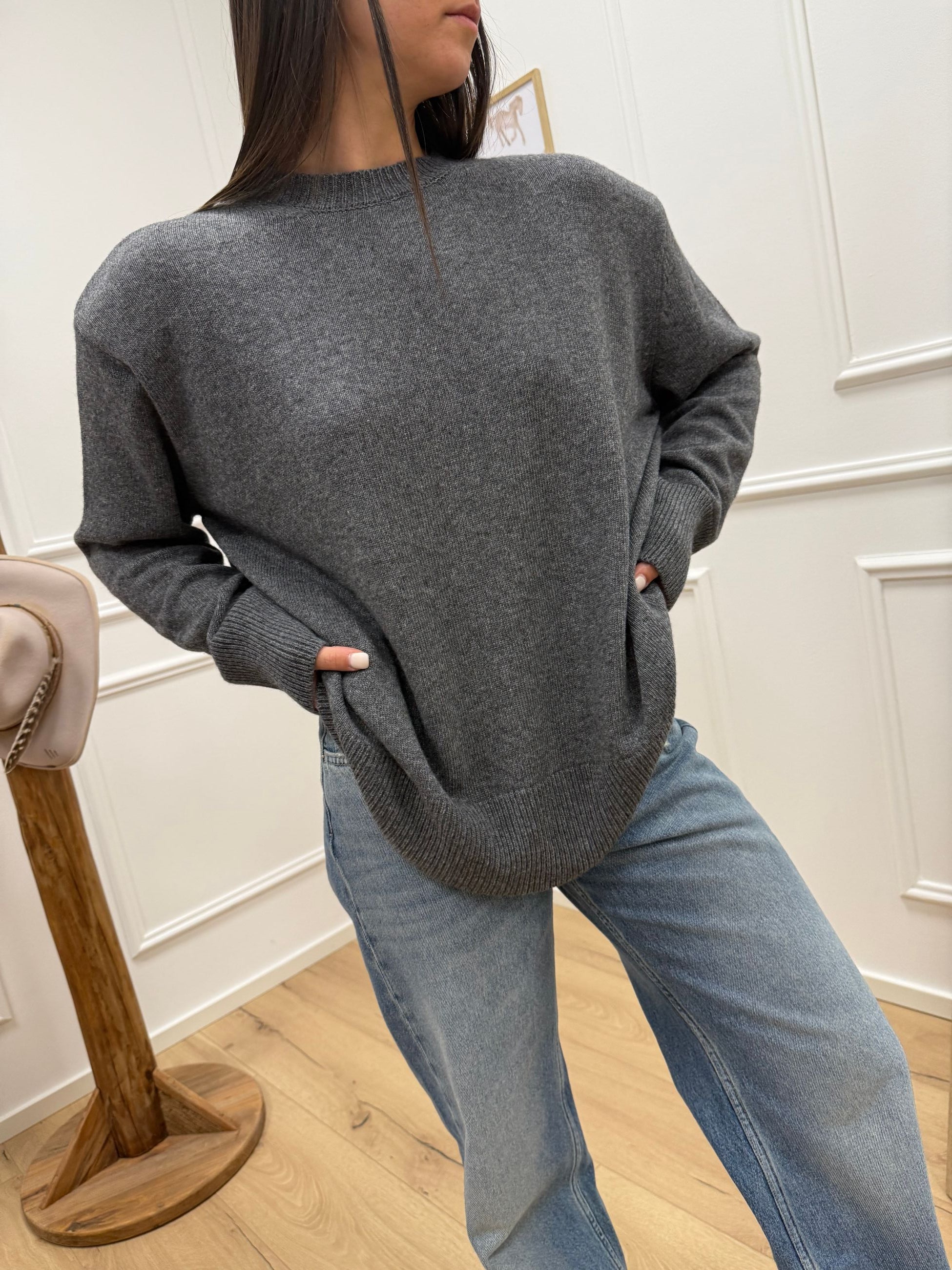 Maglia antracite con spalline - Tensione In