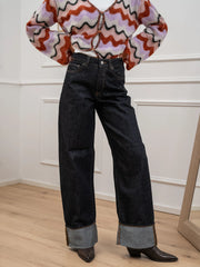 Jeans Tokyo blu scuro con risvolto - JJXX