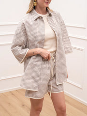 Camicia Mimì vichy nocciola - Vicolo