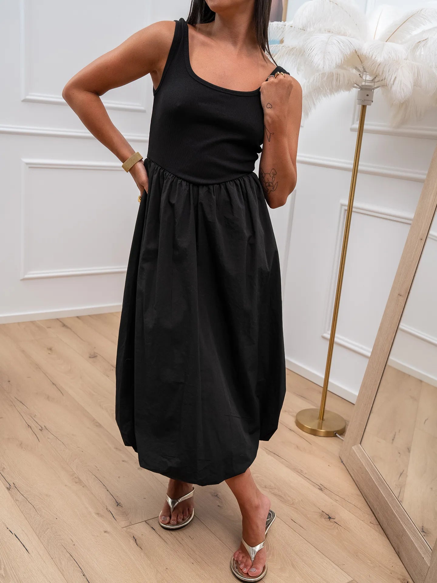 Abito Con Bordo A Palloncino - Nero - DONNA | H&M IT - Foto 6