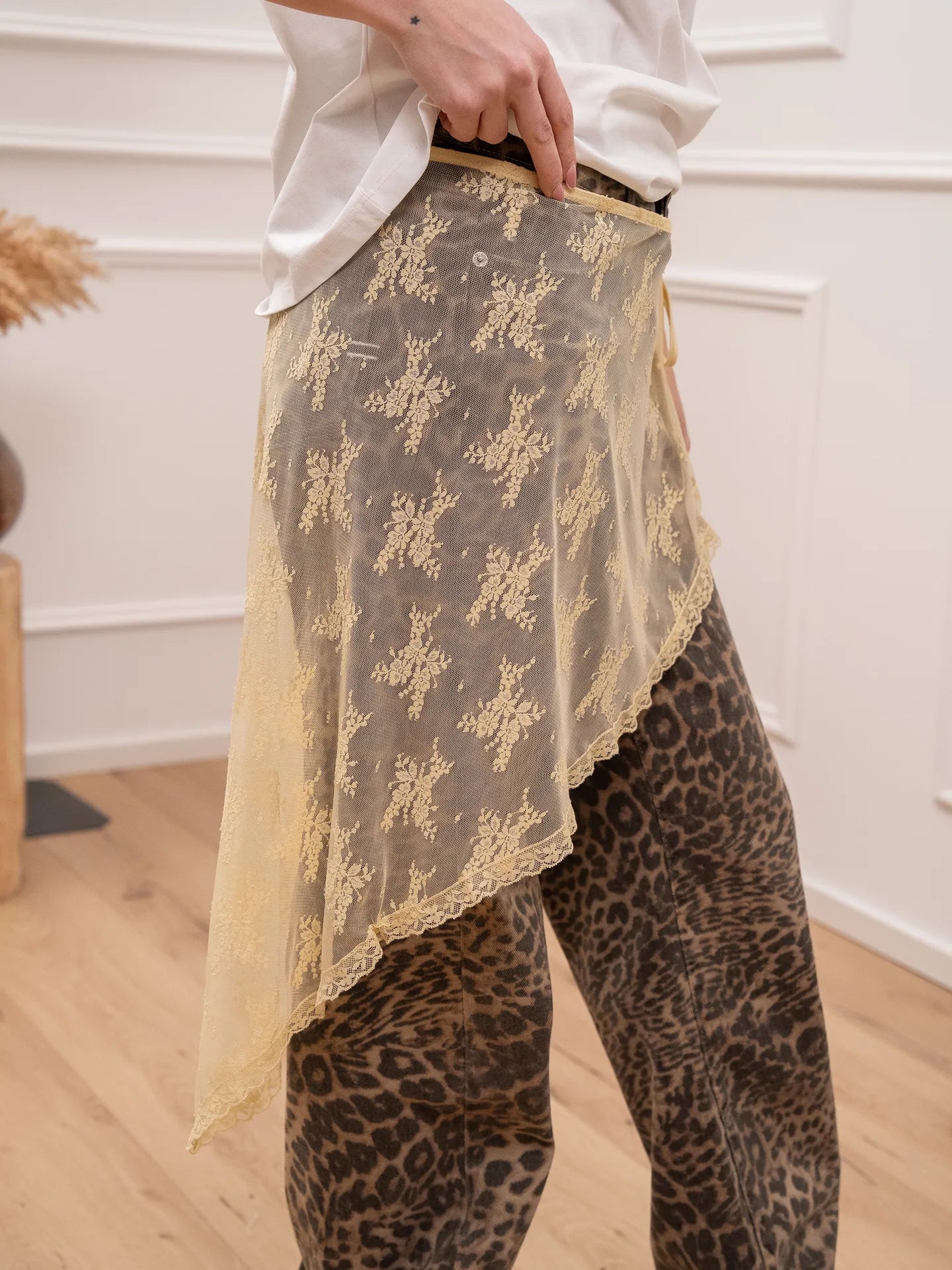 Pareo in pizzo crema - Philia Loft