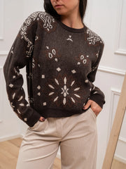 Maglia girocollo bandana cioccolato - Tensione In