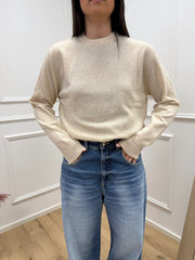 Maglia girocollo beige 80% lana - HaveOne