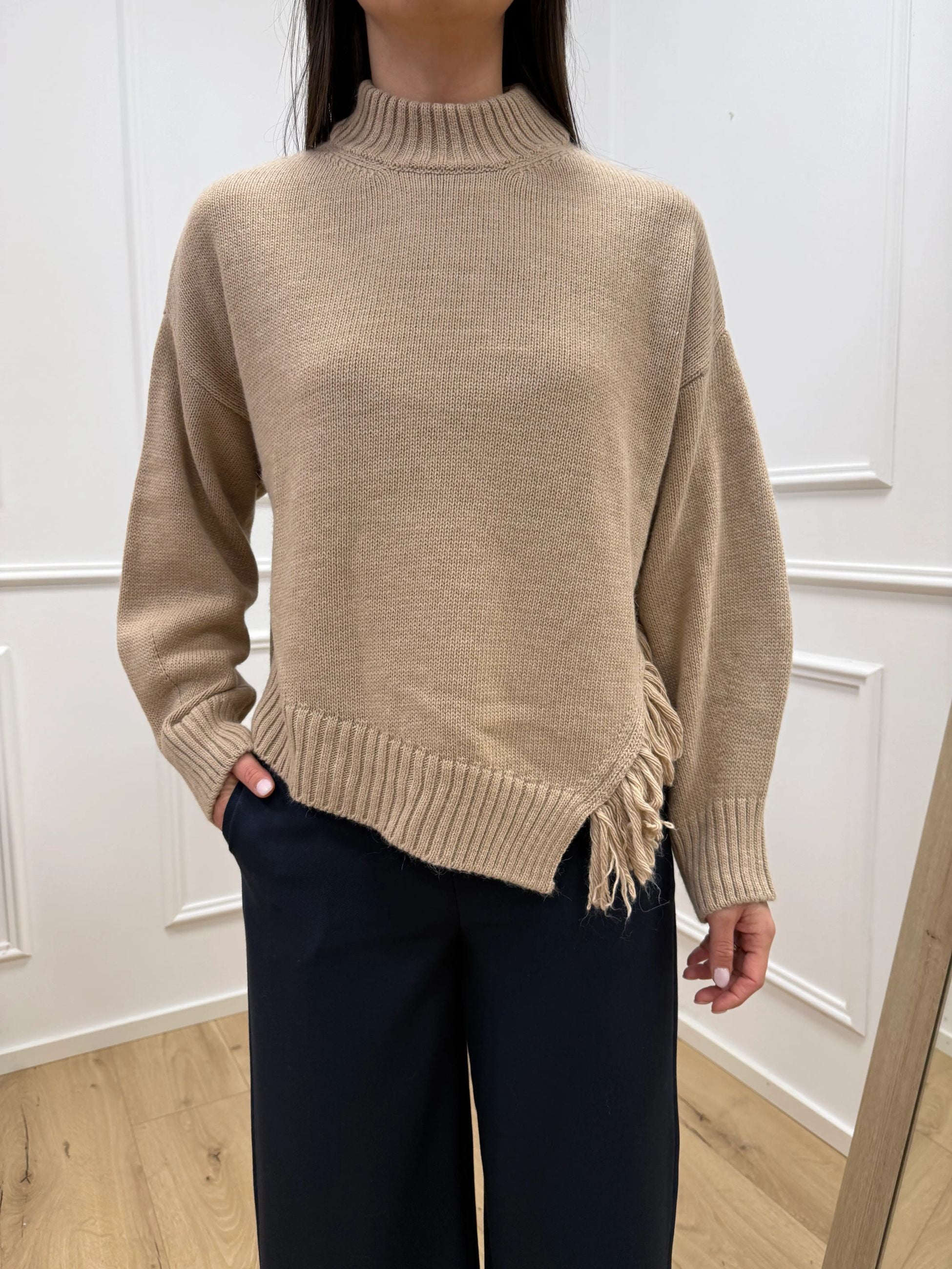Maglia casha con frange laterali - HaveOne