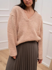 Maglia cipria scollo a v - Vicolo