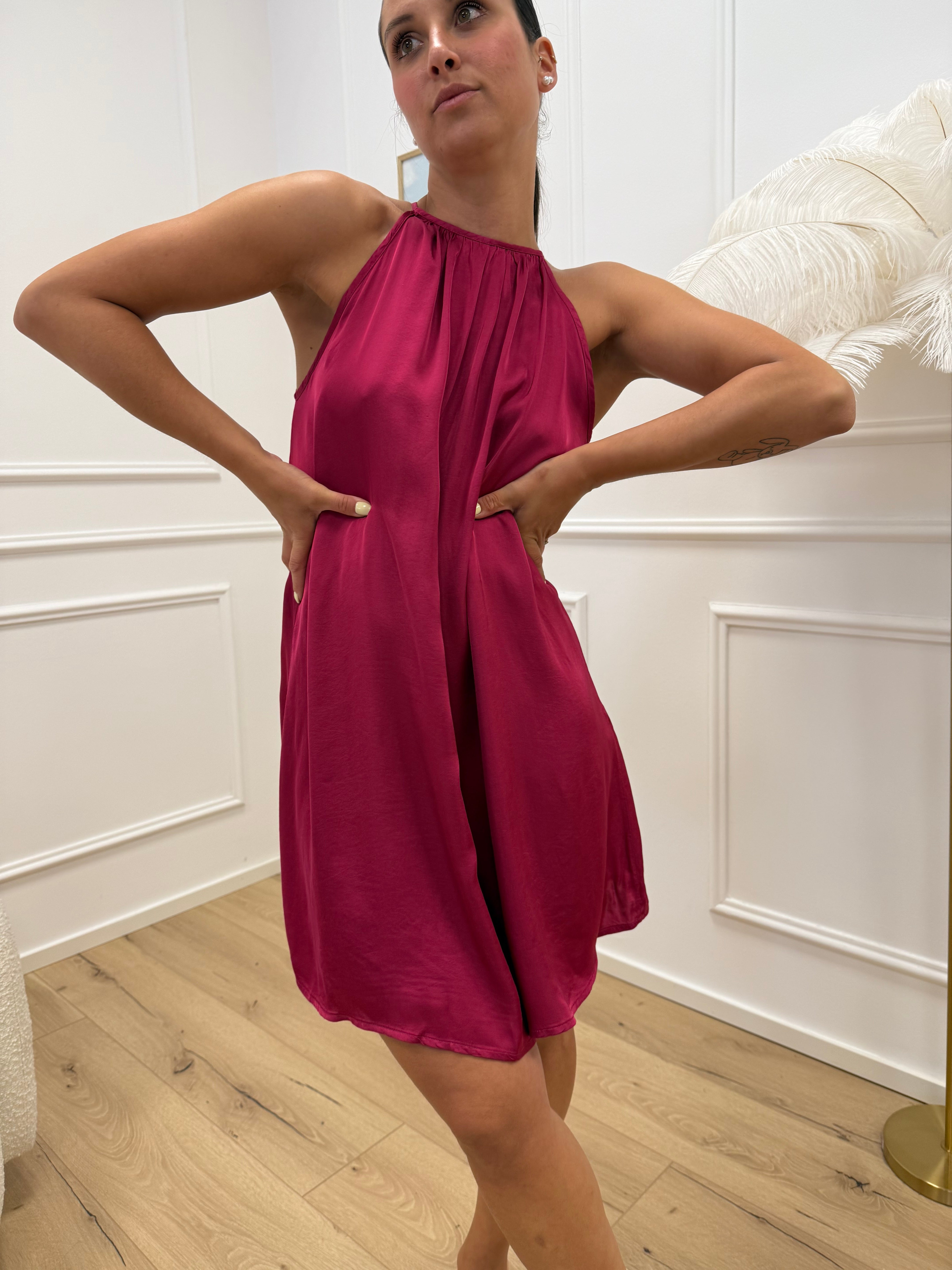 Vestito Lily lampone in viscosa - Vicolo