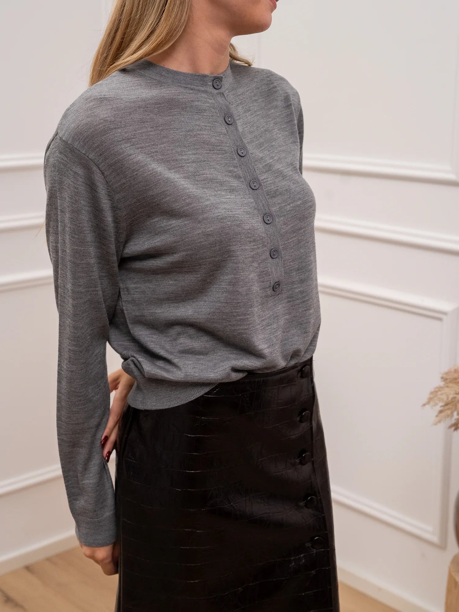 Maglia serafino basic in 100% lana merino - Vicolo