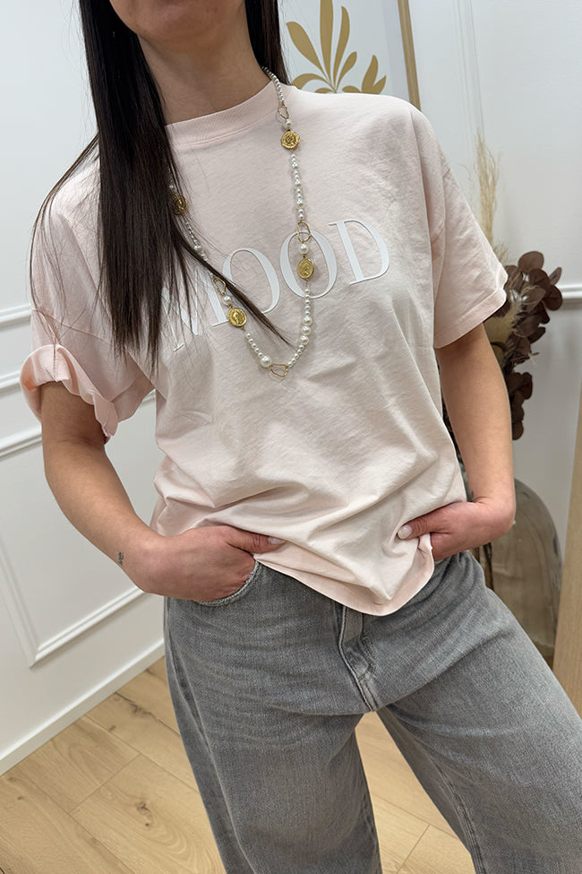 T shirt rosa stampa Mood - Vicolo