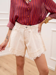 Shorts farfalla burro con pizzo sul fondo - HaveOne