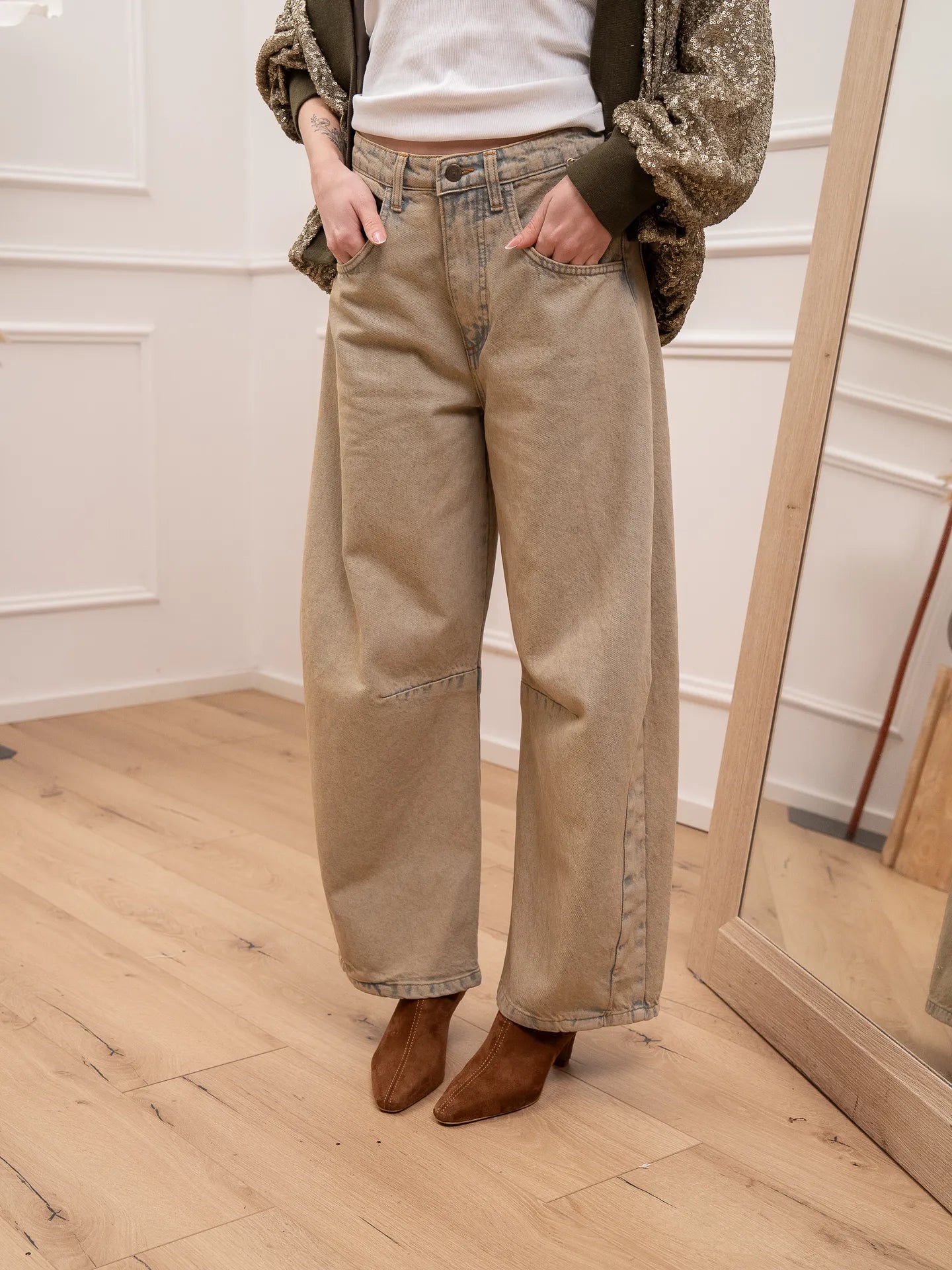 Jeans sabbiato barrel fit - Philia Loft