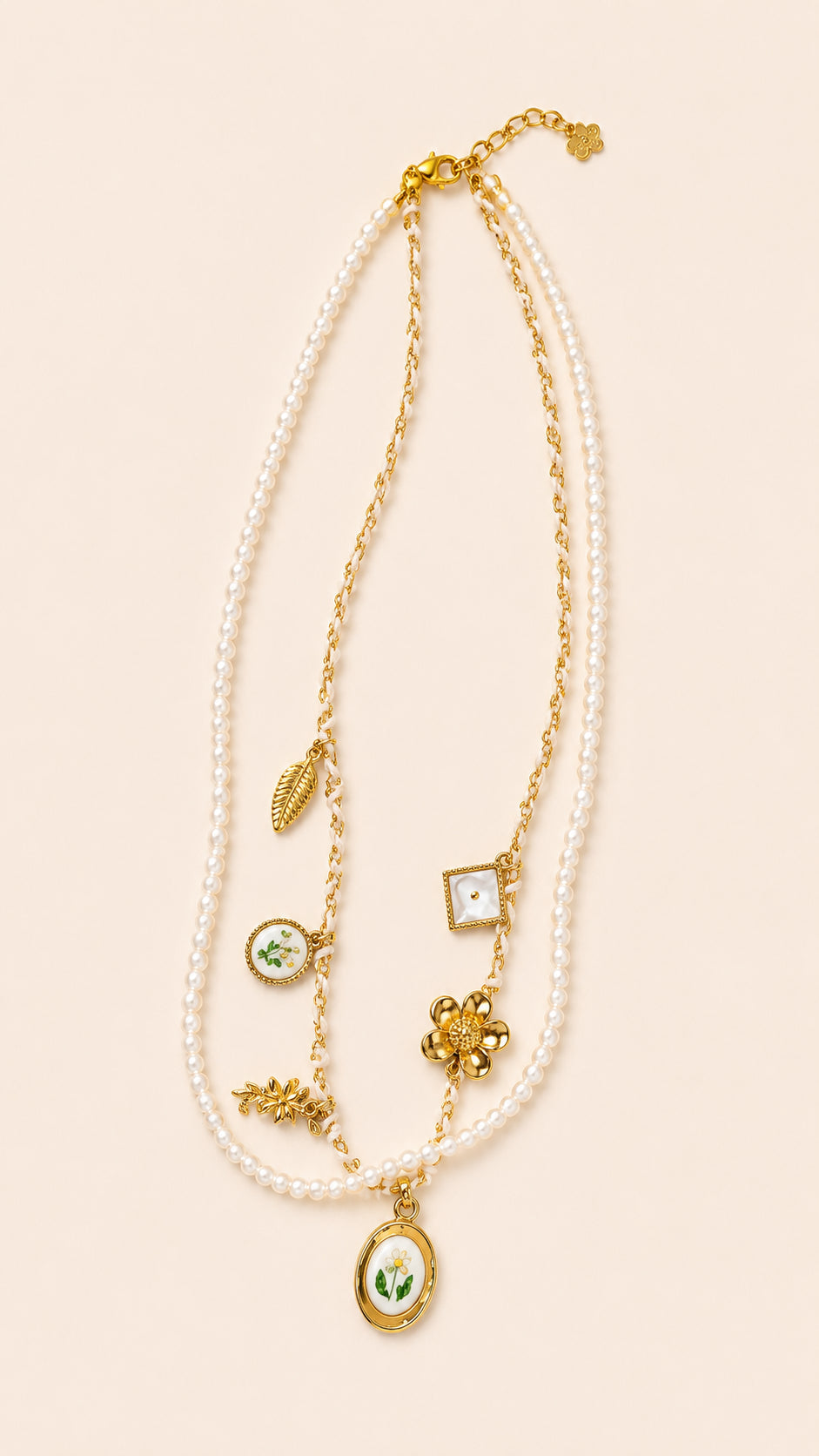 Collana Flowers doppio filo con perle - Calibro Shop