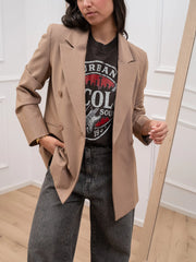 Giacca gessata lurex camel - Dixie