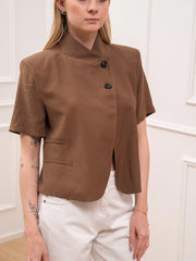 Giacca Iris crop moro con doppio bottone - HaveOne