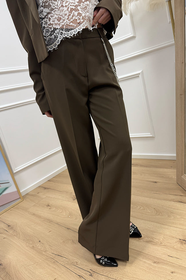 Pantaloni moro con catenella argento - HaveOne
