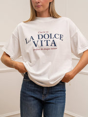 T shirt over bianca La dolce vita - Vicolo
