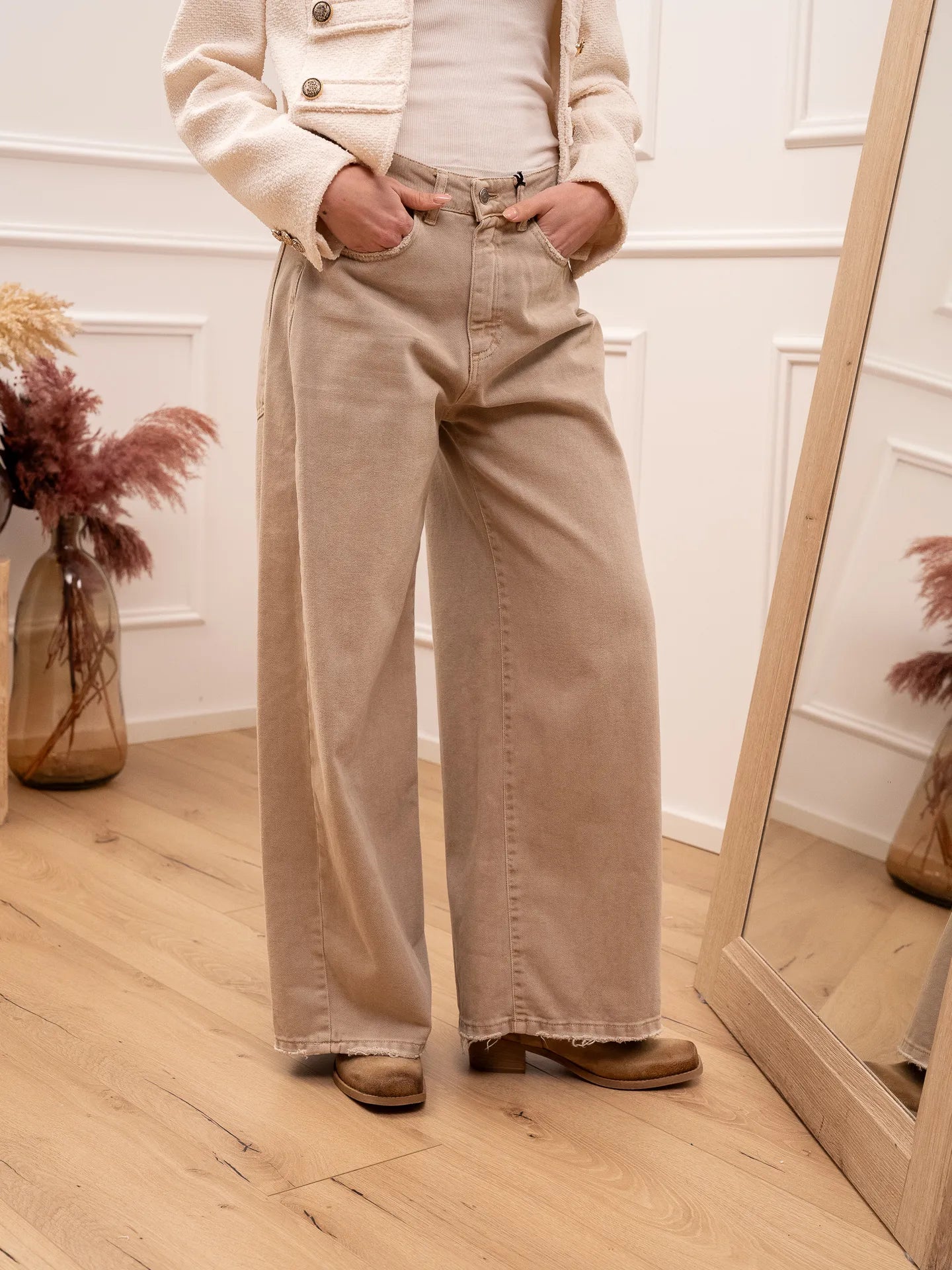 Jeans Giusi in drill sabbia - Tensione In