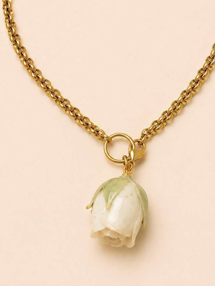 Ciondolo fiore resina avorio maxi - Calibro Shop