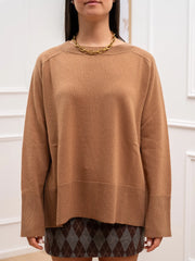 Maglia over cammello 100% lana - Tensione In