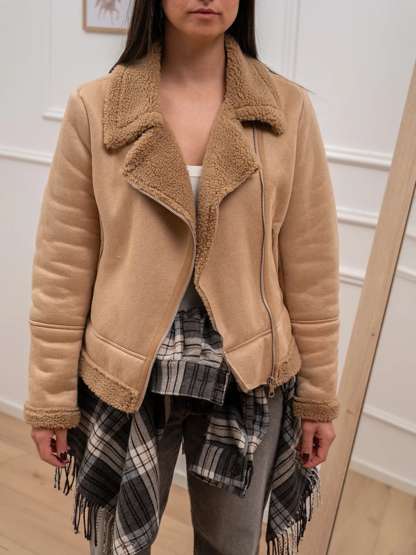 Montone scamosciato tortora fit corto - HaveOne