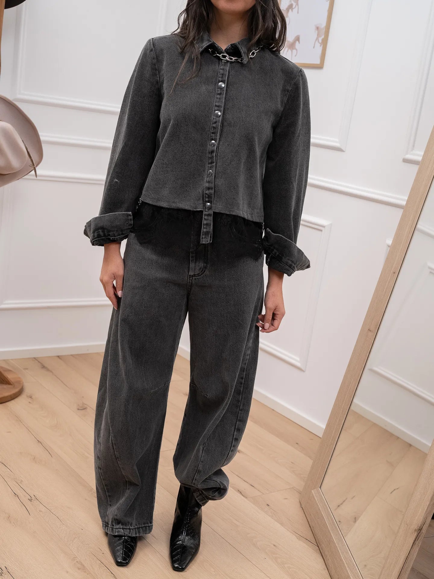 Jeans grigio barrel fit - Tensione In