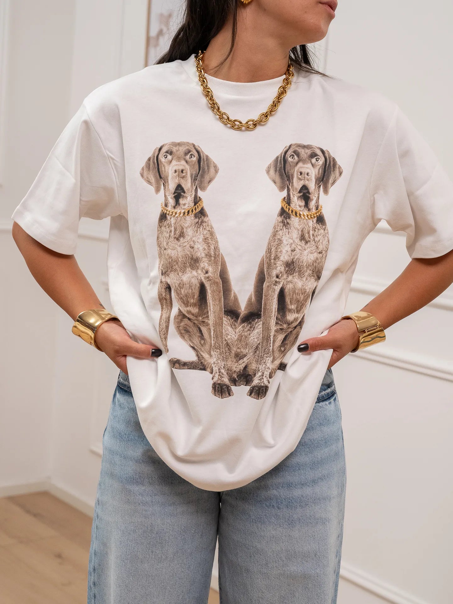 T shirt Olivia stampa doggy - JJXX