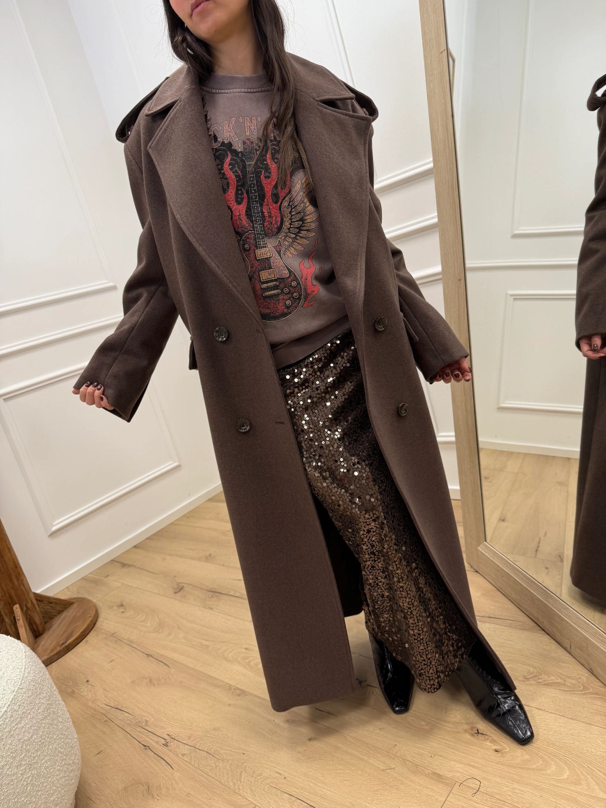 Cappotto lungo fondente fit over - HaveOne