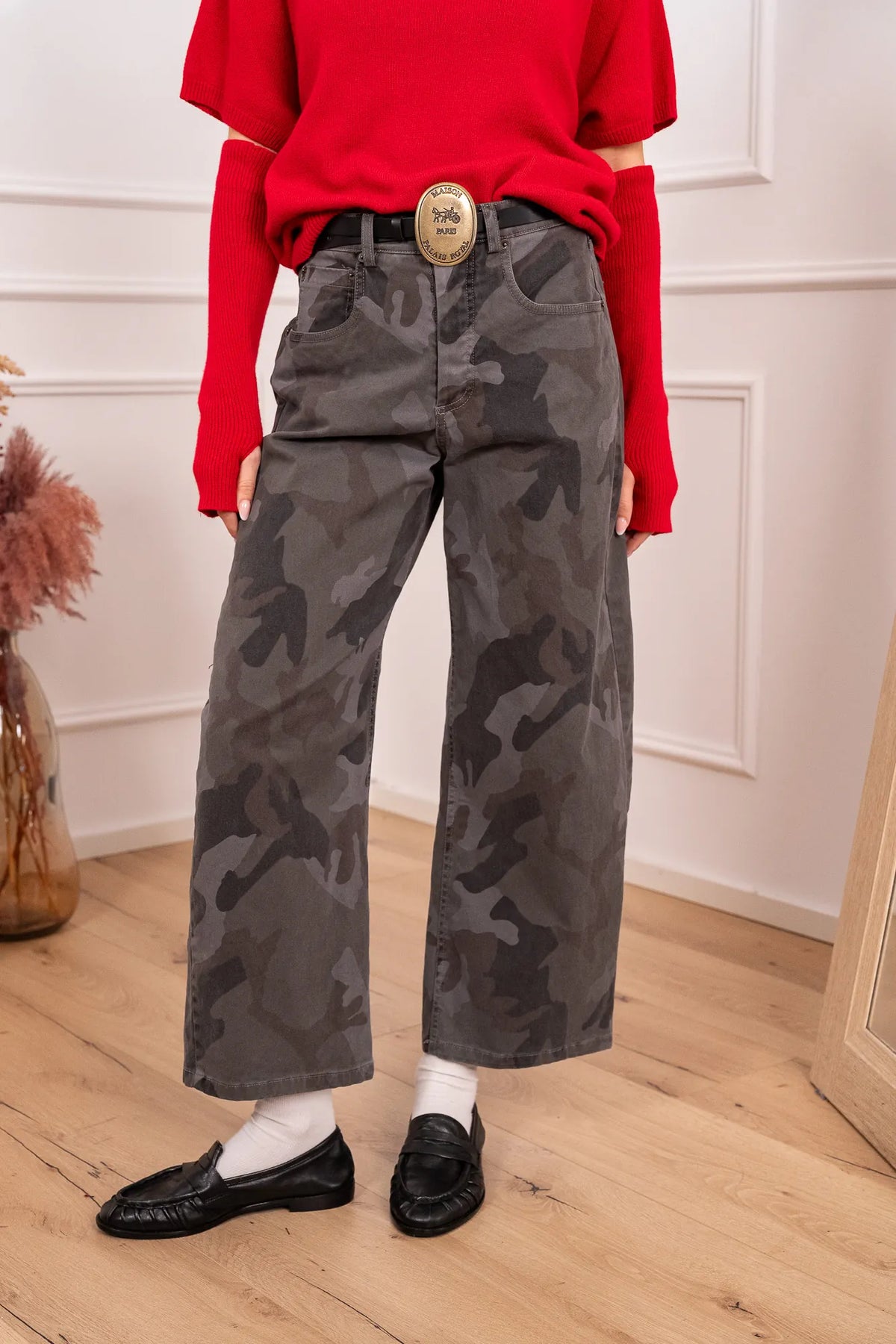 Jeans Denver camouflage fumo con cintura ovale - Tensione In