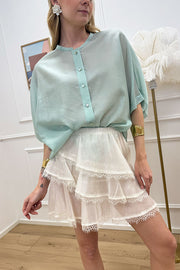 Camicia verde acqua in mussola di cotone - SoAllure