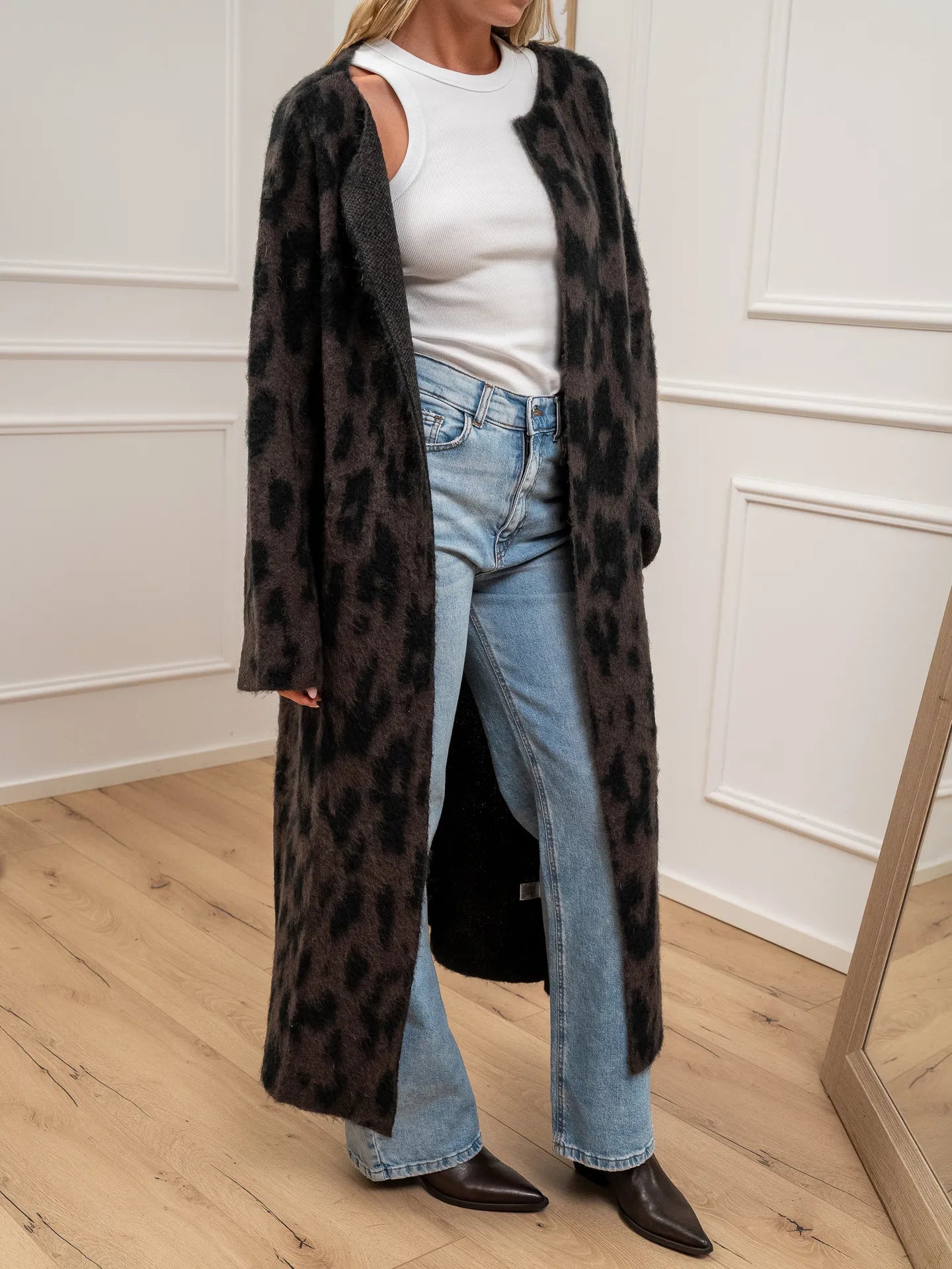 Maxi cardigan maculato lungo - Kontatto