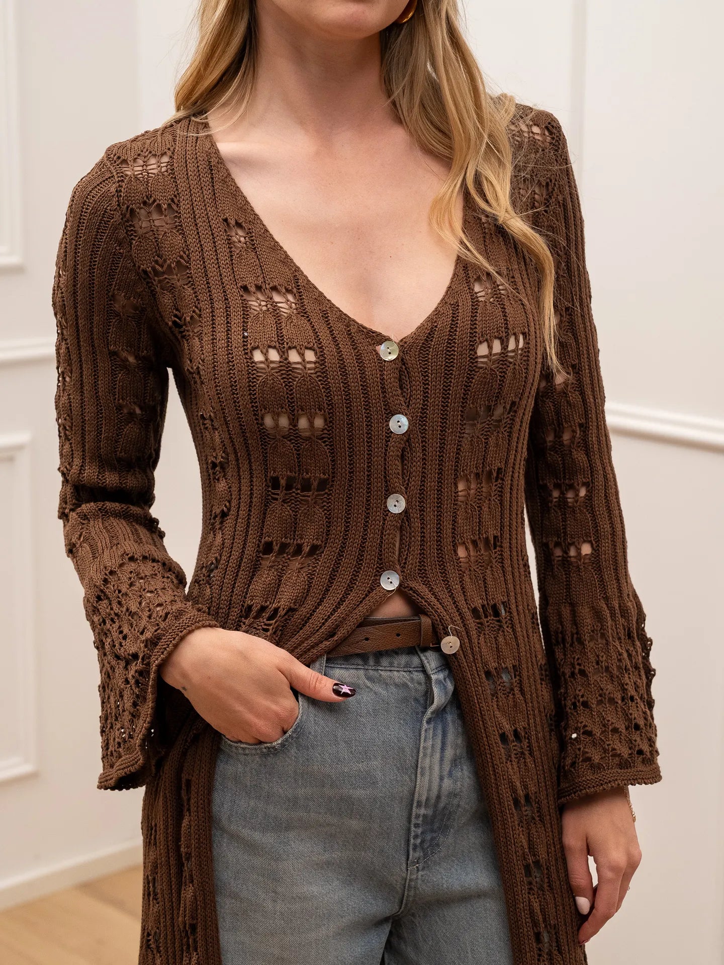 Maxi cardigan Pietrasanta crochet kinder - Crispy