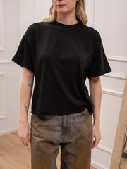 T shirt a scatoletta nera mezza manica - HaveOne