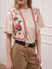 Gilet crema Maiorca con ricami - Vicolo