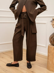 Pantaloni barrel moro con maxi tasche - HaveOne
