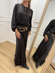 Vestito lungo in raso maku fondente - SoAllure