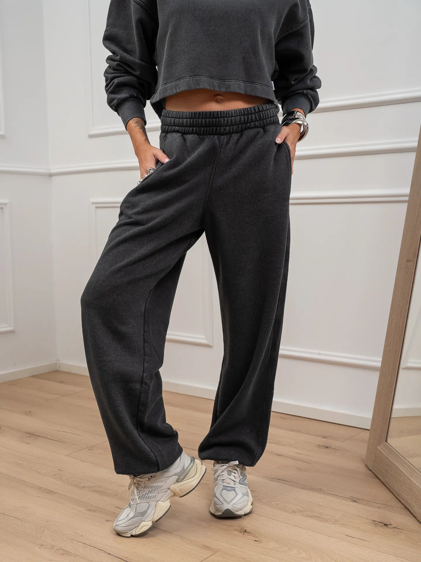 Pantaloni jogger grigio slavato - JJXX