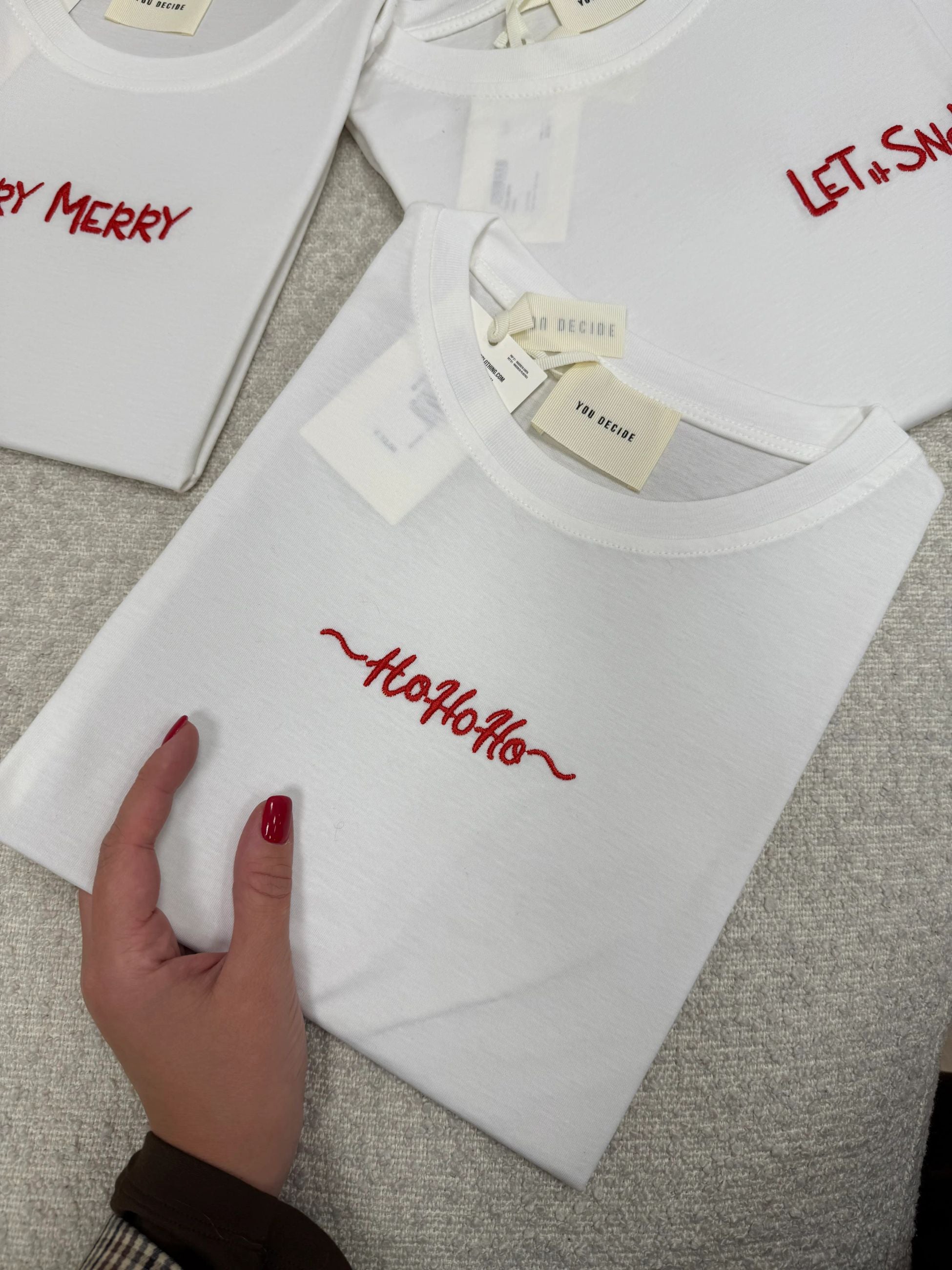T shirt ricamo "Hohoho" - You Decide