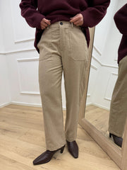 Pantaloni carrot beige melange misto lana - Vicolo