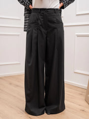 Pantaloni neri Glenda con pinces piatte - Vicolo