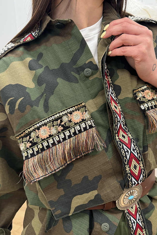 Camo - Giacca da donna a maniche lunghe, mimetica con bottoni, per autunno e inverno, casual, per strada, mimetica, con molte tasche, Mimetico, S Camo - Giacca da donna a maniche lunghe, mimetica con bottoni, per autunno e inverno, casual, per strada, mimetica, con molte tasche, Mimetico, S