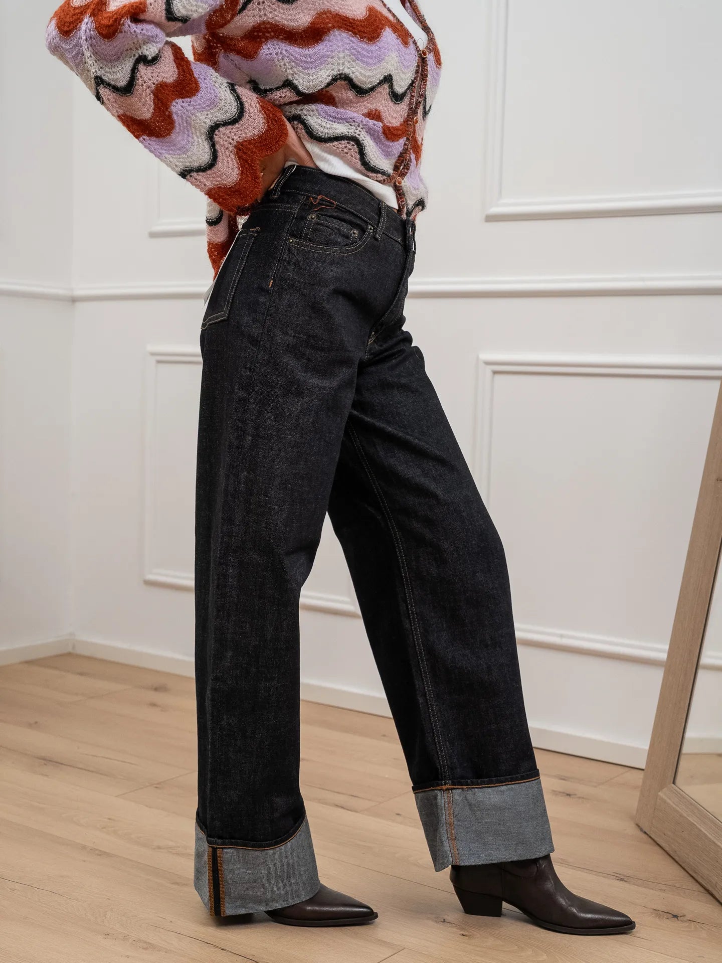 Jeans Tokyo blu scuro con risvolto - JJXX