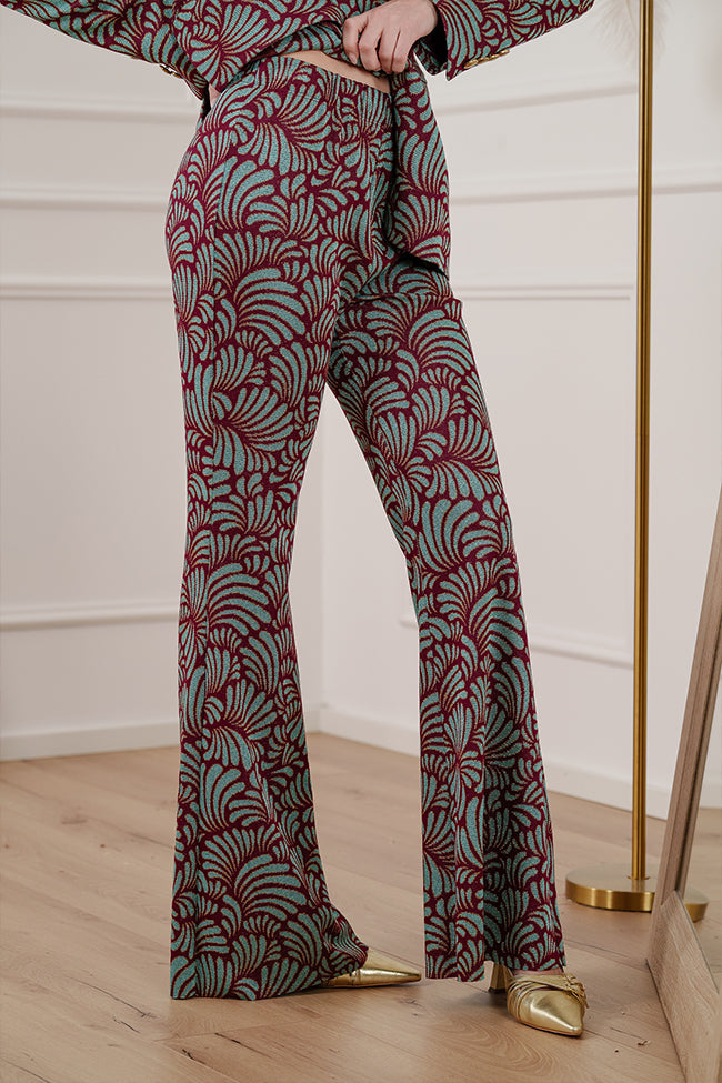 Pantaloni Plumette ruggine e turchese - Vicolo