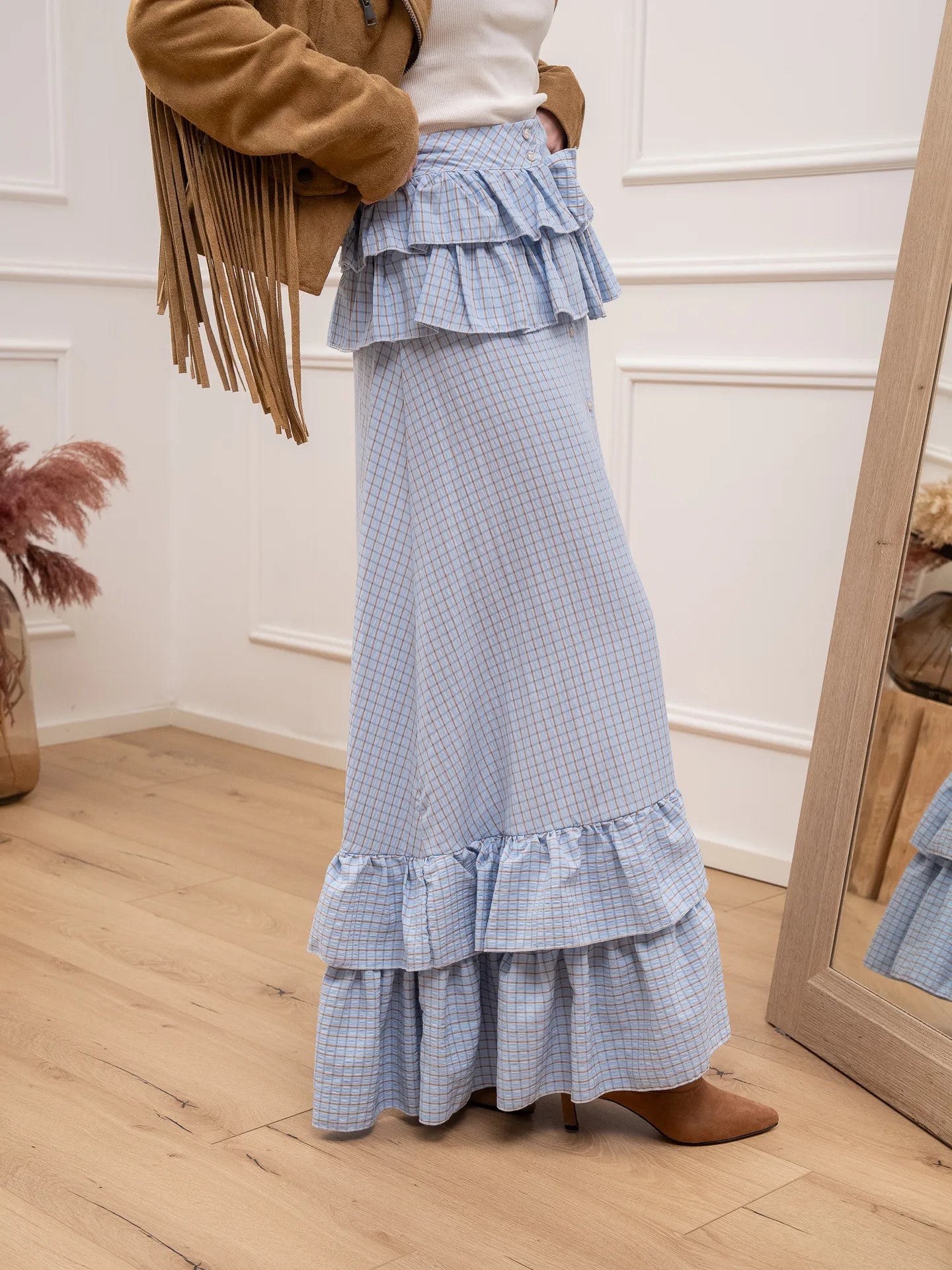 Gonna Provence check azzurro - Crispy